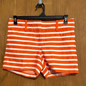 Ann Taylor Women’s Orange and White Striped Signature shorts